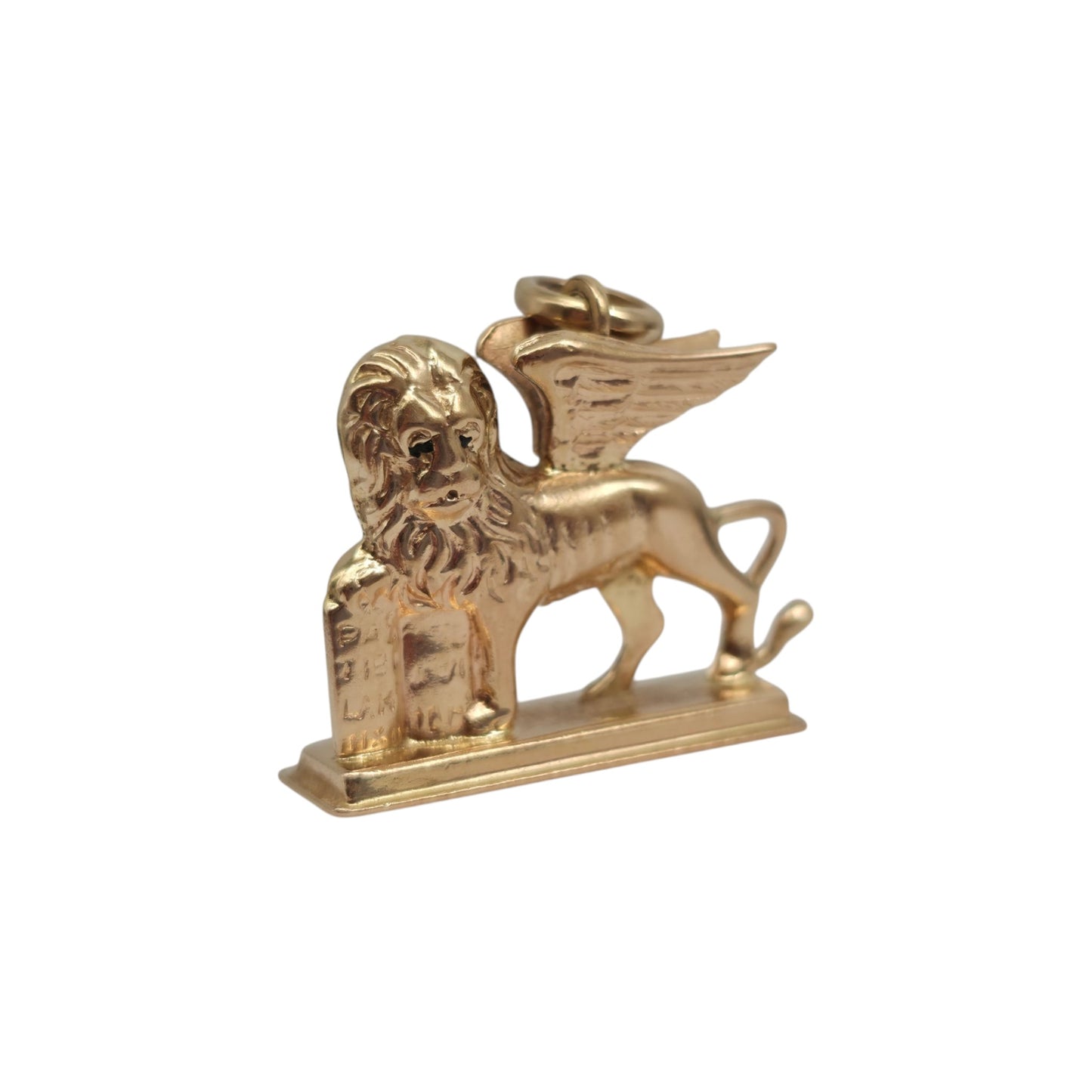 18ct 750 Yellow Gold Winged Lion Pendant L 2.6 cm 6.0 g.