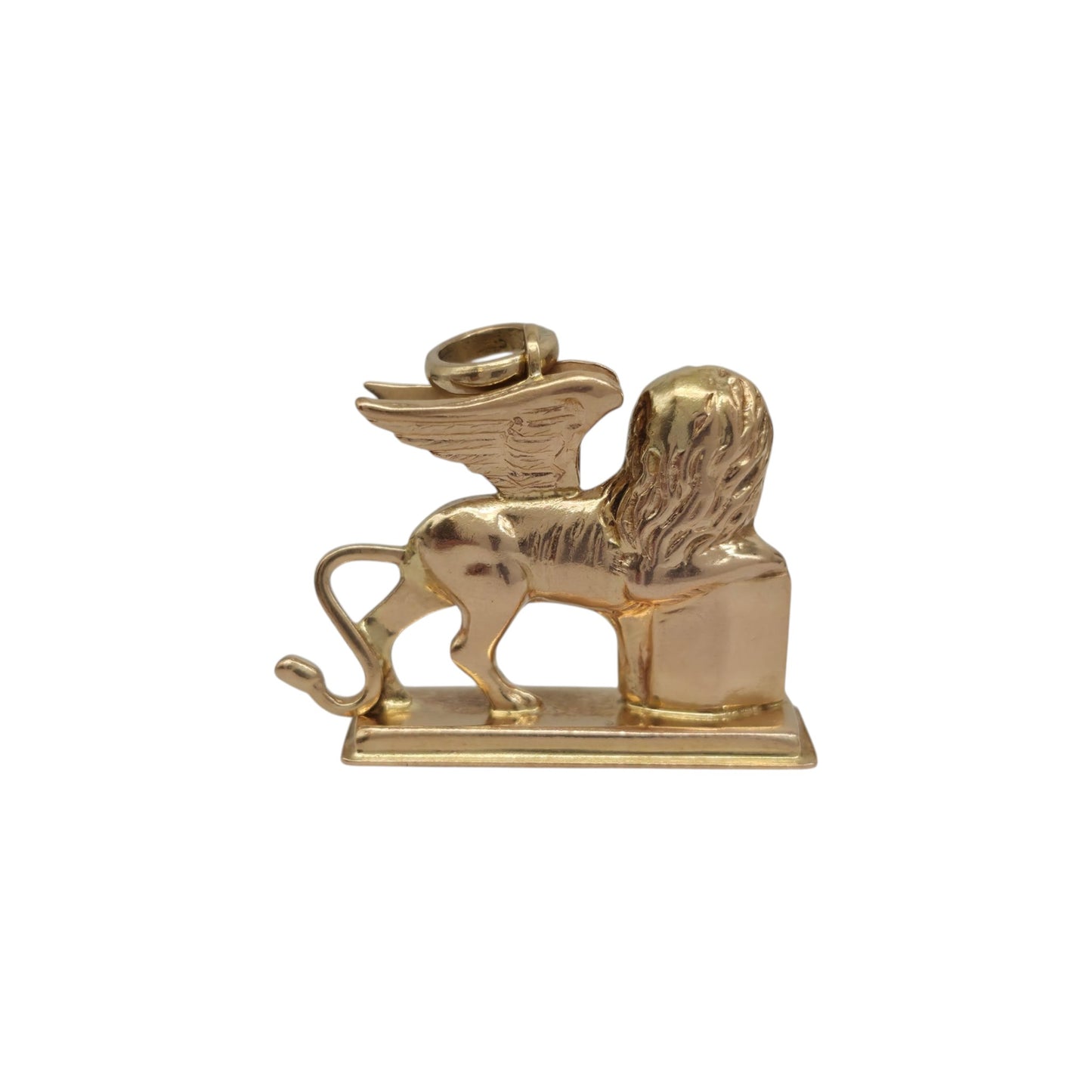 18ct 750 Yellow Gold Winged Lion Pendant L 2.6 cm 6.0 g.