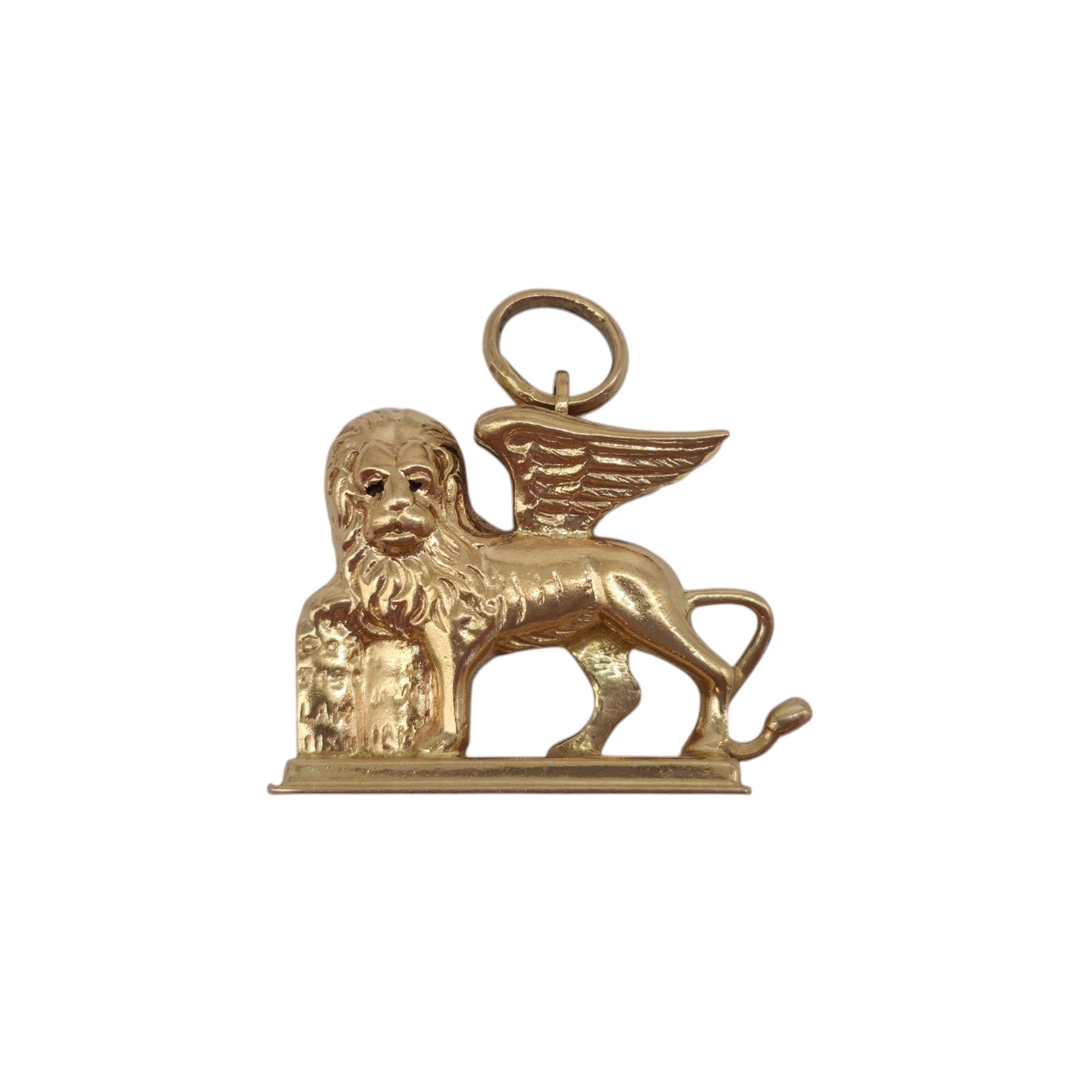 18ct 750 Yellow Gold Winged Lion Pendant L 2.6 cm 6.0 g.