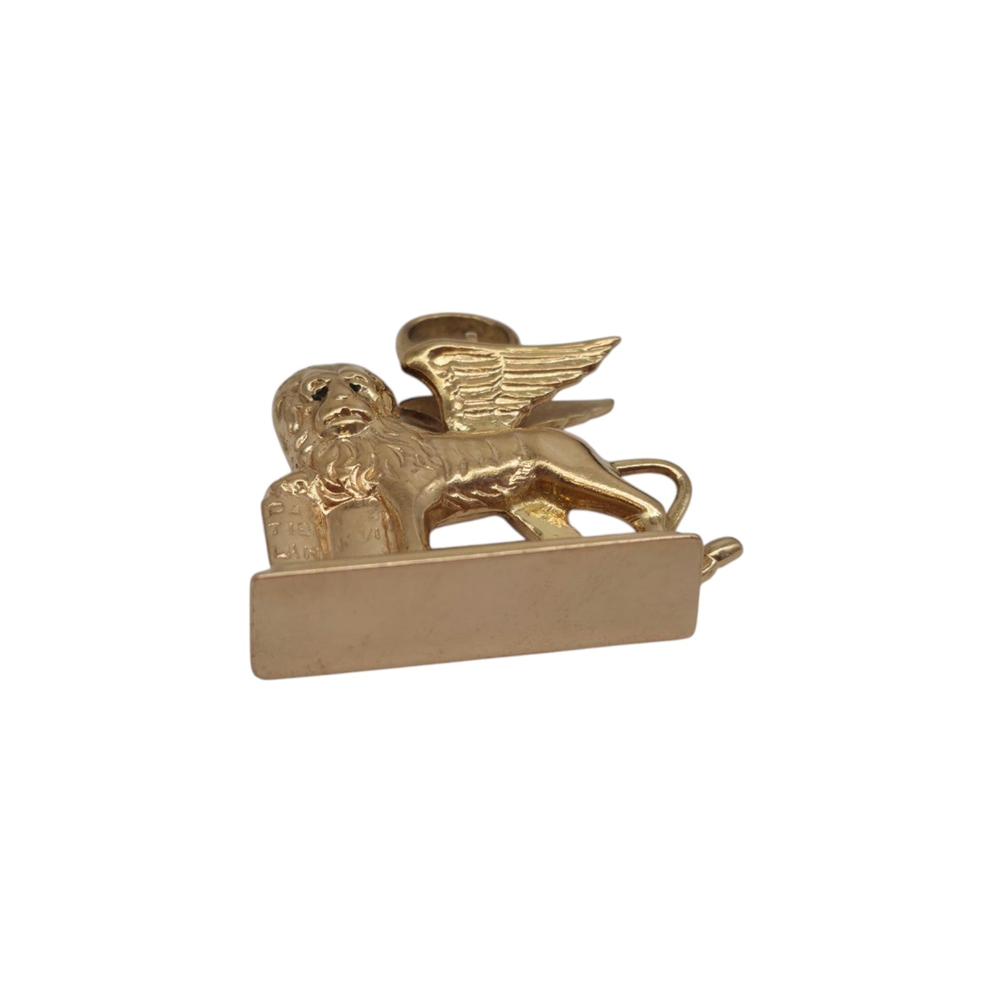 18ct 750 Yellow Gold Winged Lion Pendant L 2.6 cm 6.0 g.