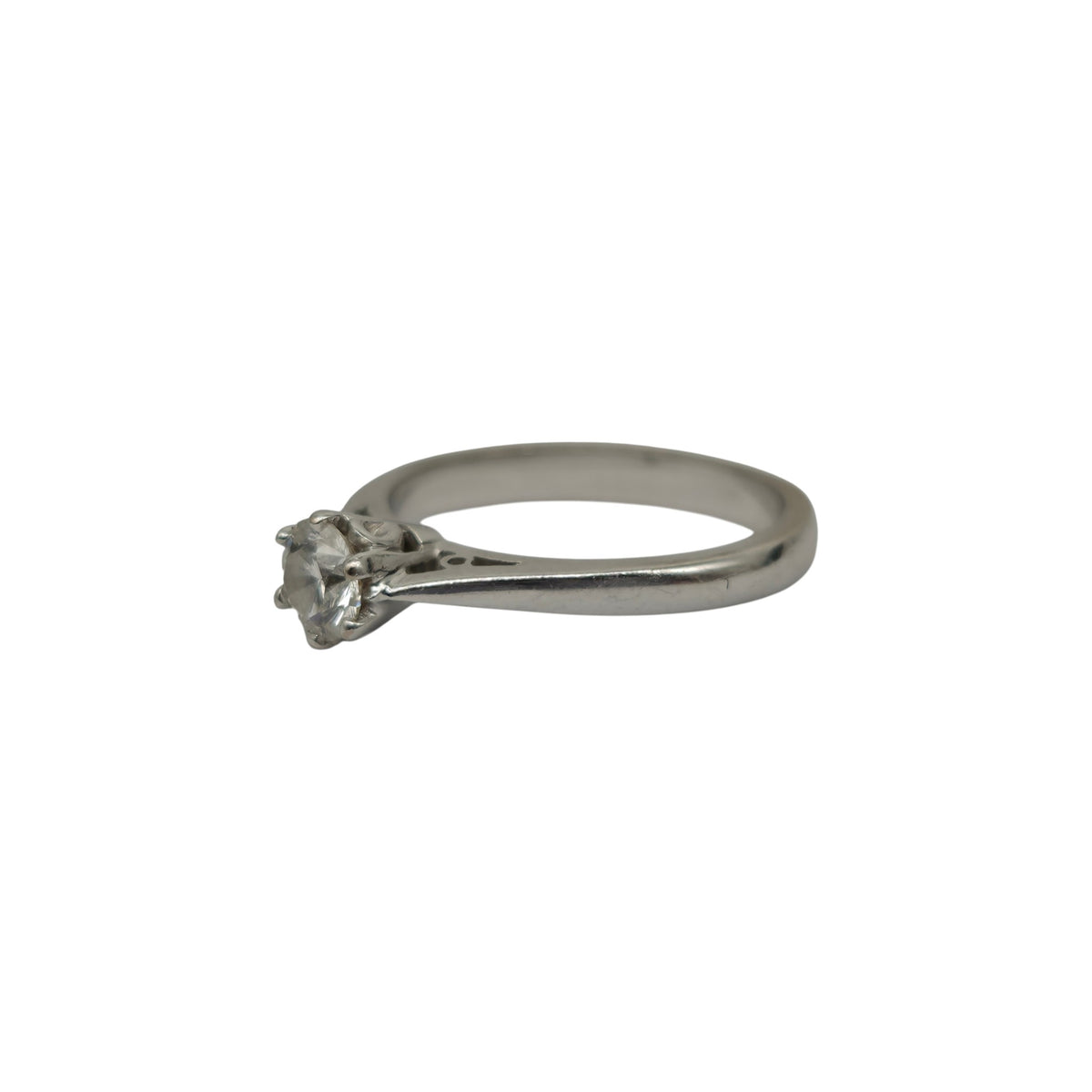 18ct 750 White Gold Solitaire Diamond 0.50ct Ring Size K 1/2 3.5 g.