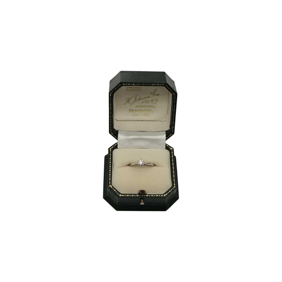 18ct 750 White Gold Solitaire Diamond 0.50ct Ring Size K 1/2 3.5 g.