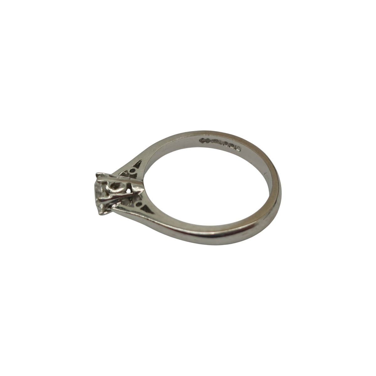 18ct 750 White Gold Solitaire Diamond 0.50ct Ring Size K 1/2 3.5 g.