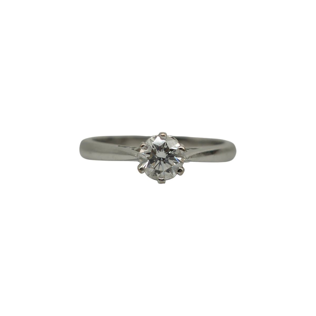 18ct 750 White Gold Solitaire Diamond 0.50ct Ring Size K 1/2 3.5 g.
