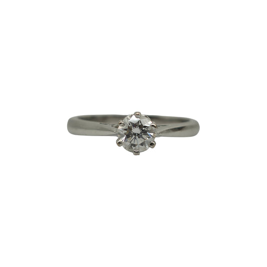 18ct 750 White Gold Solitaire Diamond 0.50ct Ring Size K 1/2 3.5 g.