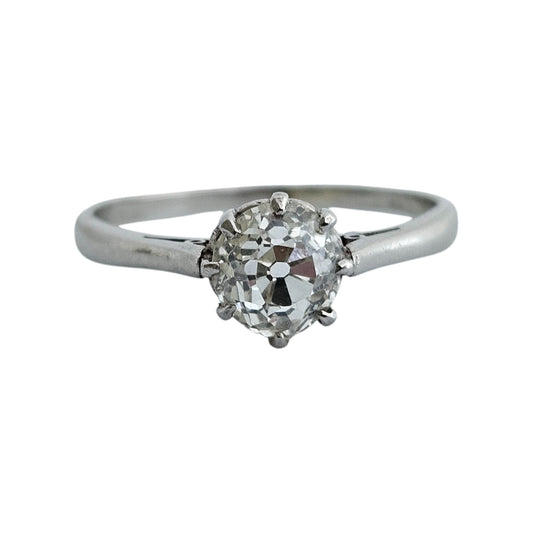 18ct White Gold Solitaire Diamond Ring (0.75 ct) Size O 1/2