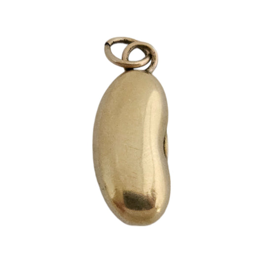 Scarce Antique 18ct Yellow Gold Kidney Bean Charm c.1900 L 1.7 cm 1.2 g