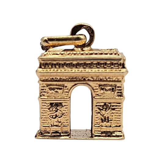 18ct Yellow Gold Arc De Triomphe Charm L 1.0 cm 0.8 g.