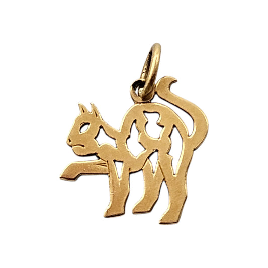 18ct Yellow Gold Cat Charm L 1.6 cm 1.6 g.