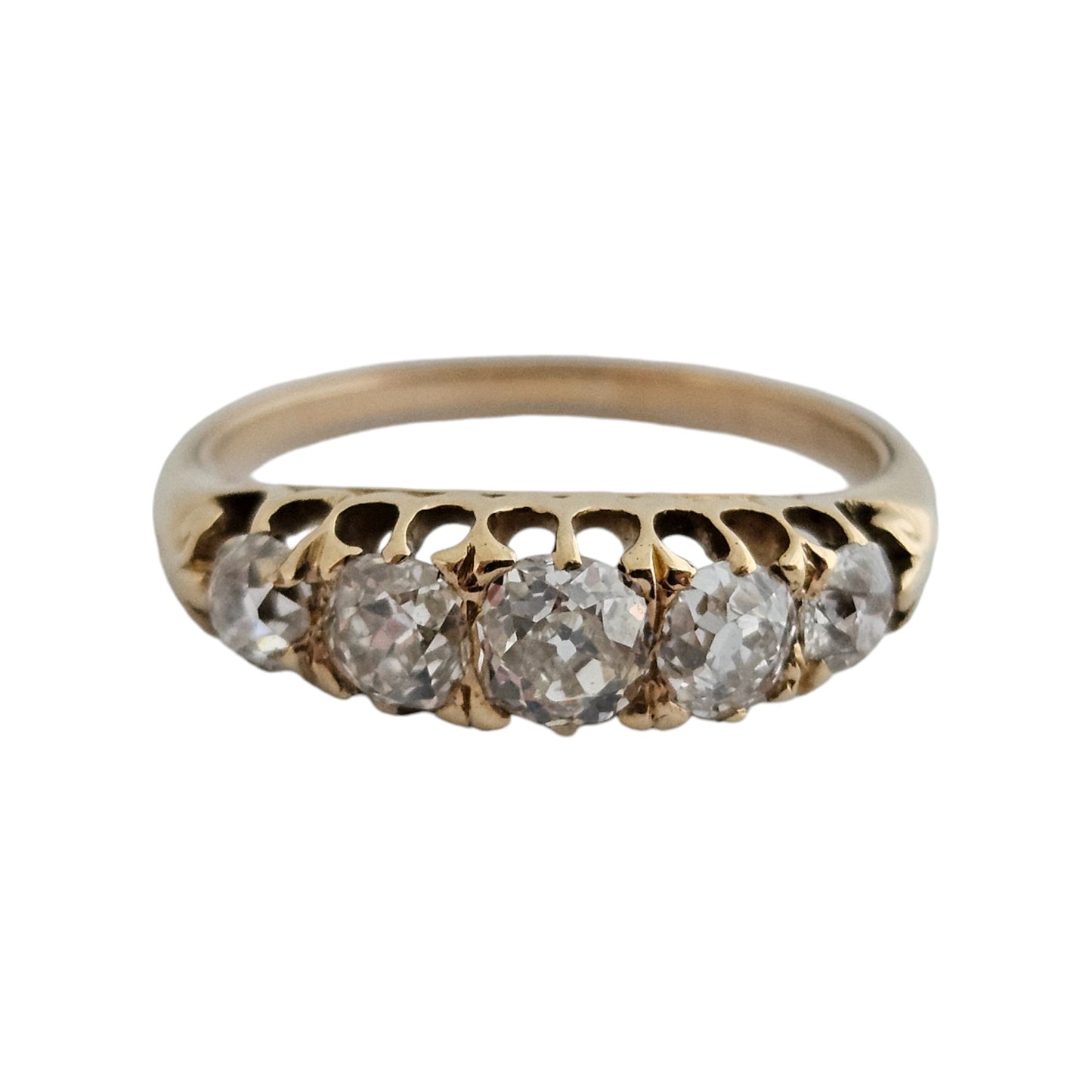 18ct Yellow Gold Five Stone Diamond Ring Size K 1/2 2.7 g