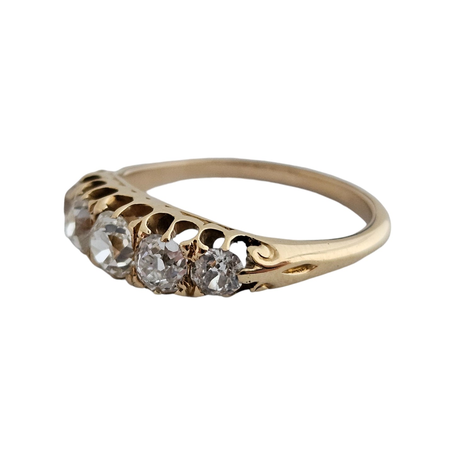 18ct Yellow Gold Five Stone Diamond Ring Size K 1/2 2.7 g