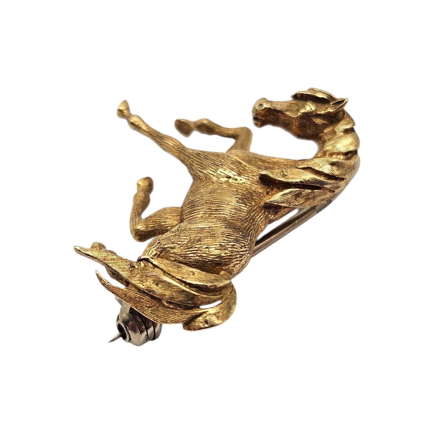 18ct 750 Yellow Gold Horse Brooch c.1969 L 2.7 cm 7.4 g.