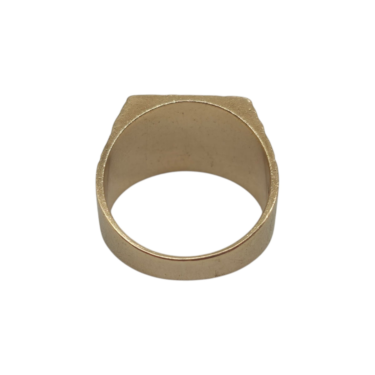 Heavy 1960's 9ct 375 Yellow Gold Modernist Signet Ring 1968 Size V 11.8 g.
