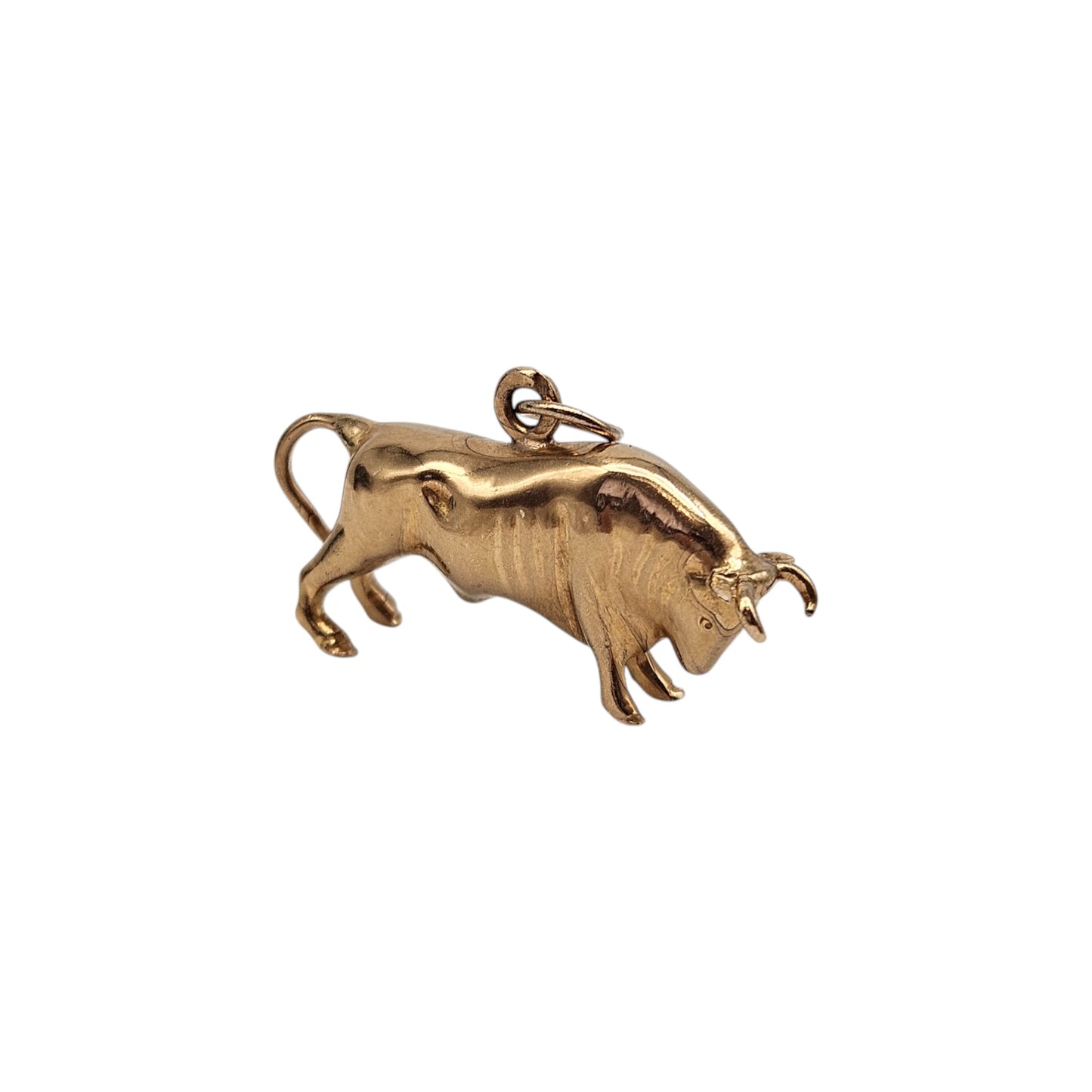 Portugues 19ct 800 Yellow Gold Bull Charm L 2.7 cm 2.6 g.