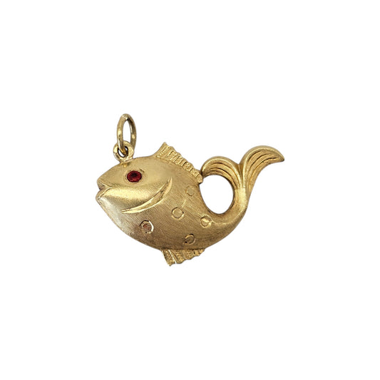 Portuguese 19ct 800 Yellow Gold Fish Charm L 2.9 cm 3.0 g.