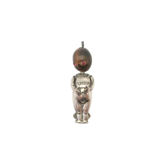 Antique Silver Fumsup Touch Wood Lucky Charm