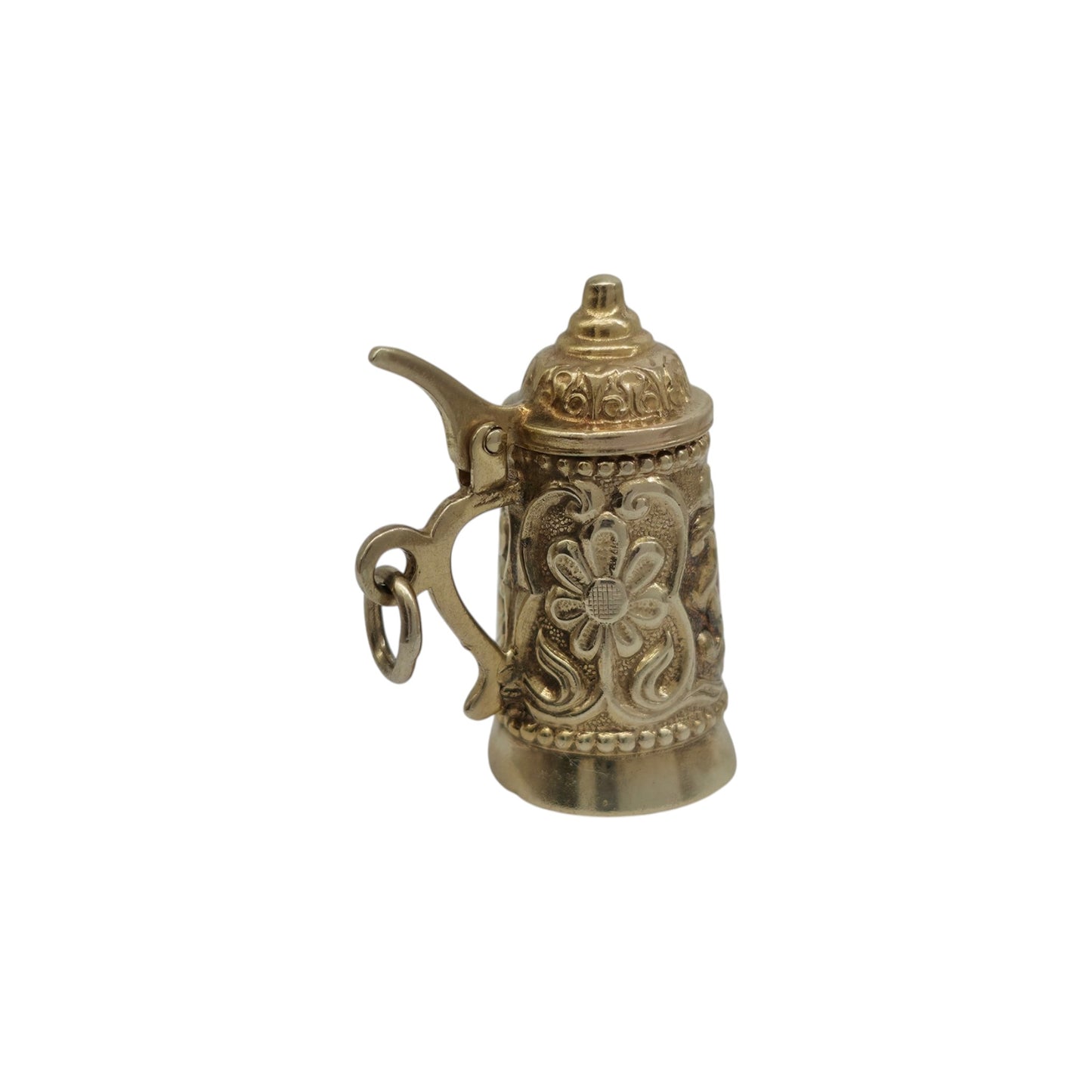 8ct 333 Yellow Gold & Enamel Beer Tankard Opening Charm L 2.2 cm 2.4 g.
