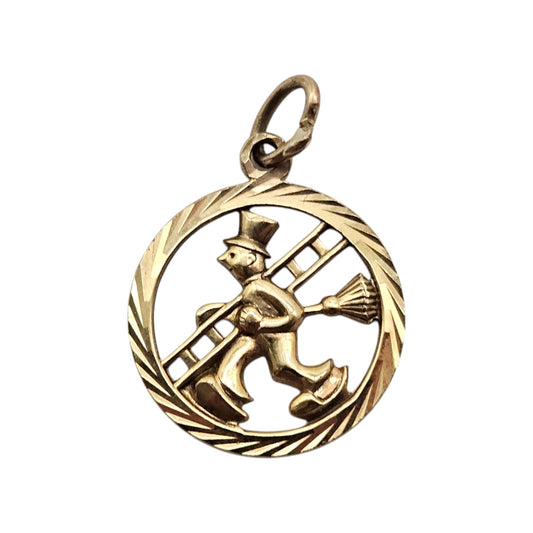 8ct 333 Yellow Gold Chimney Sweep Luck Charm 1.7 cm 1.7 g.