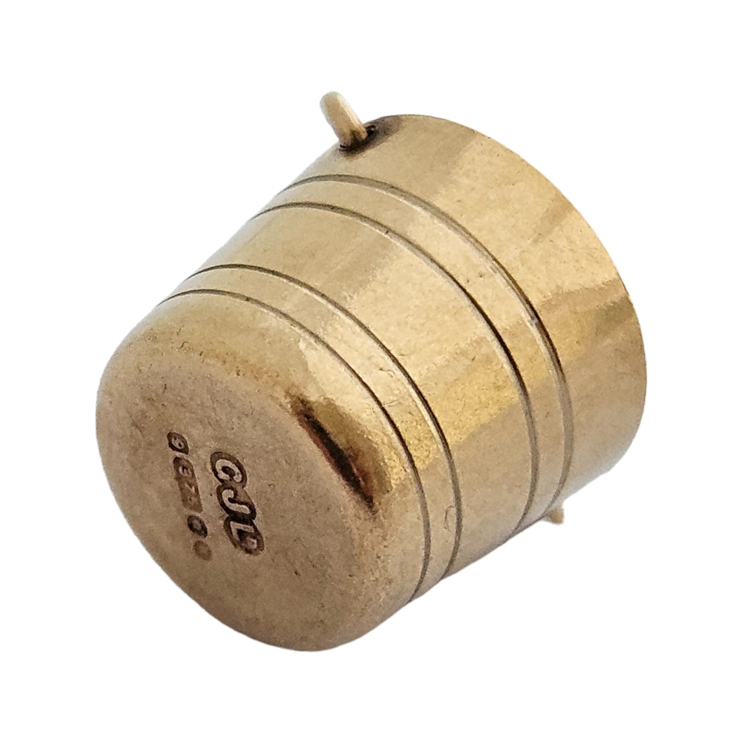 9ct 375 Yellow Gold Champagne Bucket Charm 1959 L 1.8 cm 2.0 g