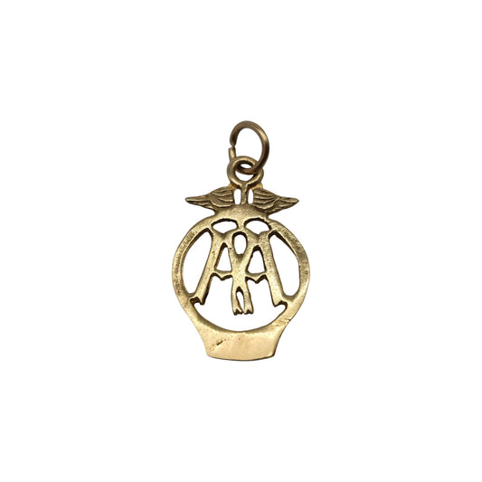 Unusual 9ct 375 Yellow Gold AA Badge Charm