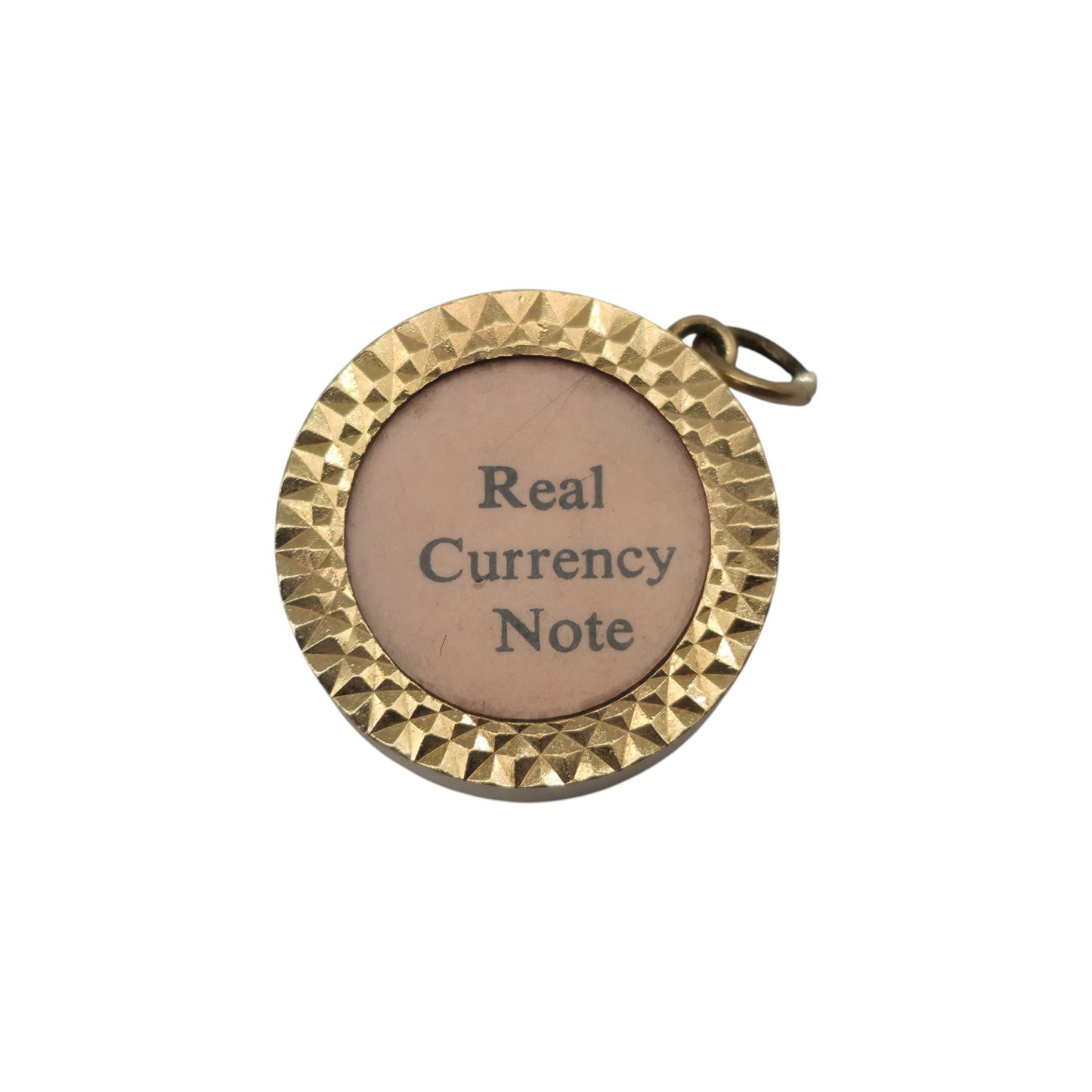 9ct 375 Yellow Gold £5 Banknote Charm 1976 L 1.8 cm 3.8 g.