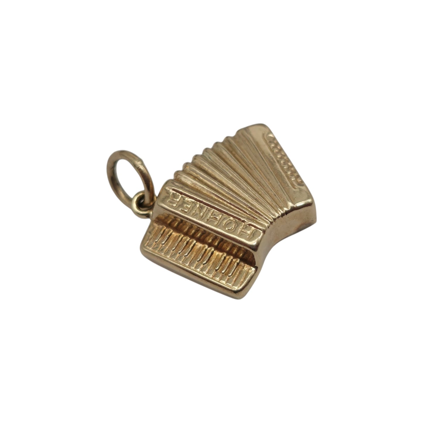 9ct 375 Yellow Gold Accordion Charm 1975 L 1.5 cm 1.0 g.