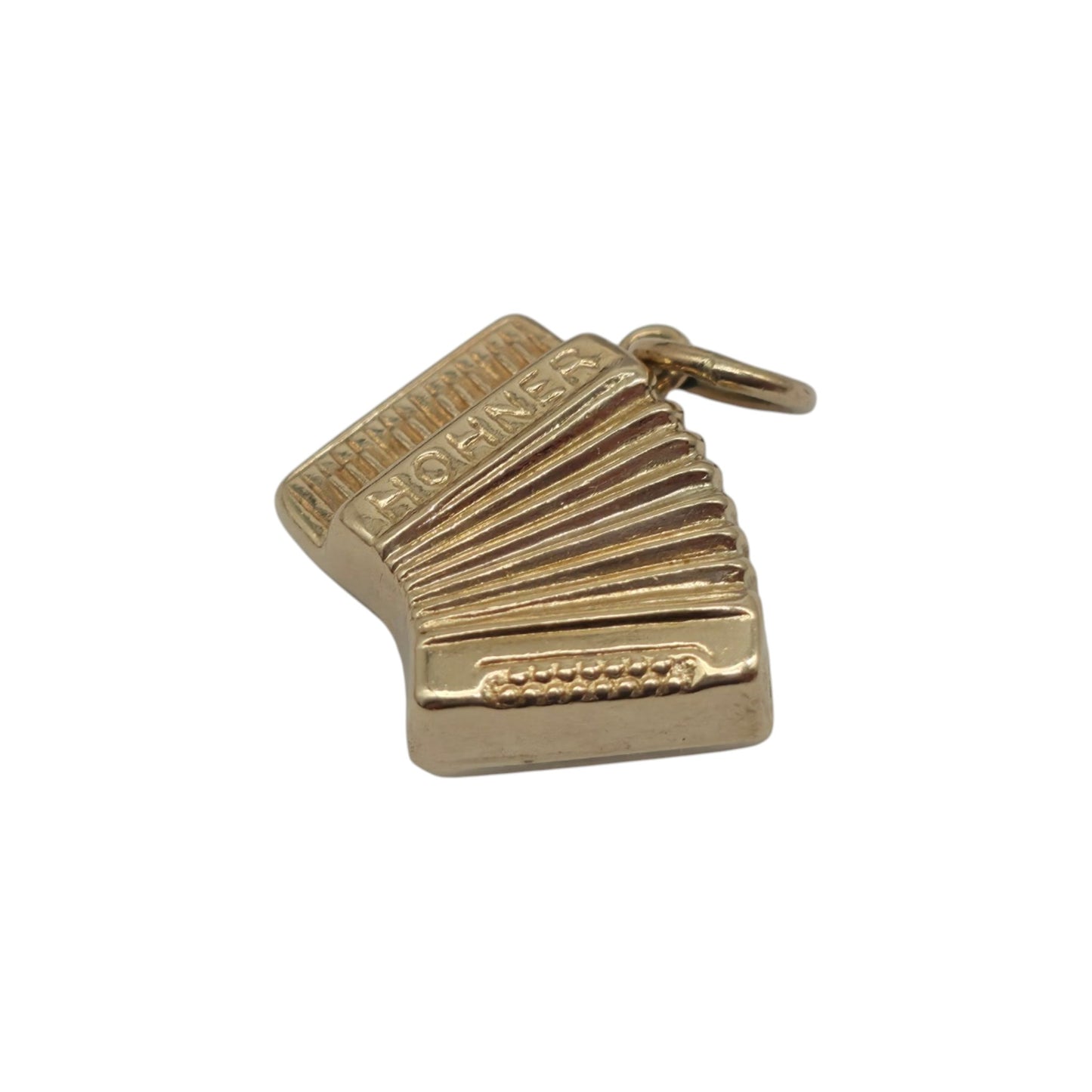 9ct 375 Yellow Gold Accordion Charm 1975 L 1.5 cm 1.0 g.