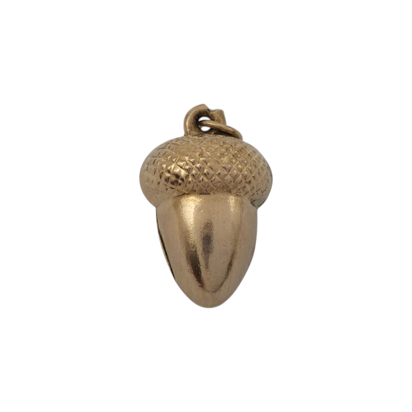9ct 375 Yellow Gold Acorn Charm 1979 L 1.3 cm 0.7 g.