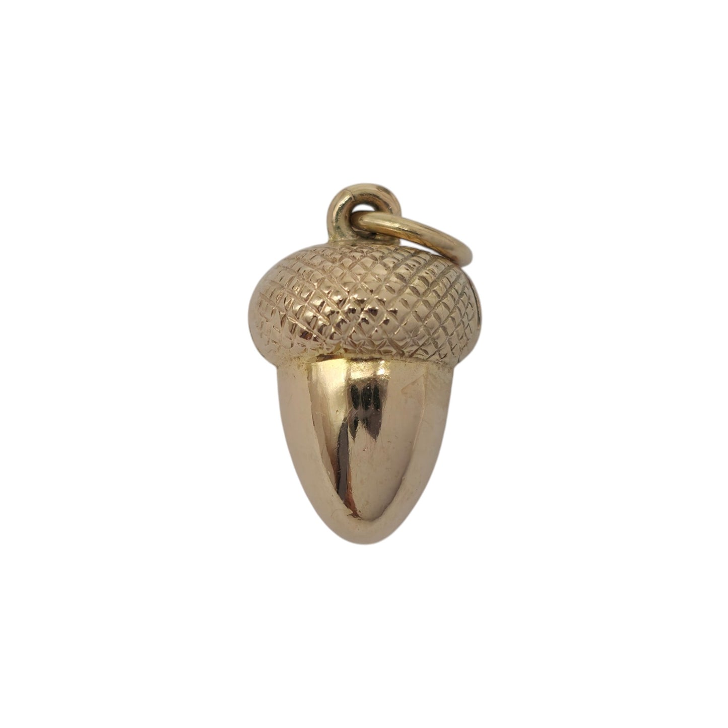 9ct 375 Yellow Gold Acorn Charm 1978 L 1.3 cm 1.0 g.