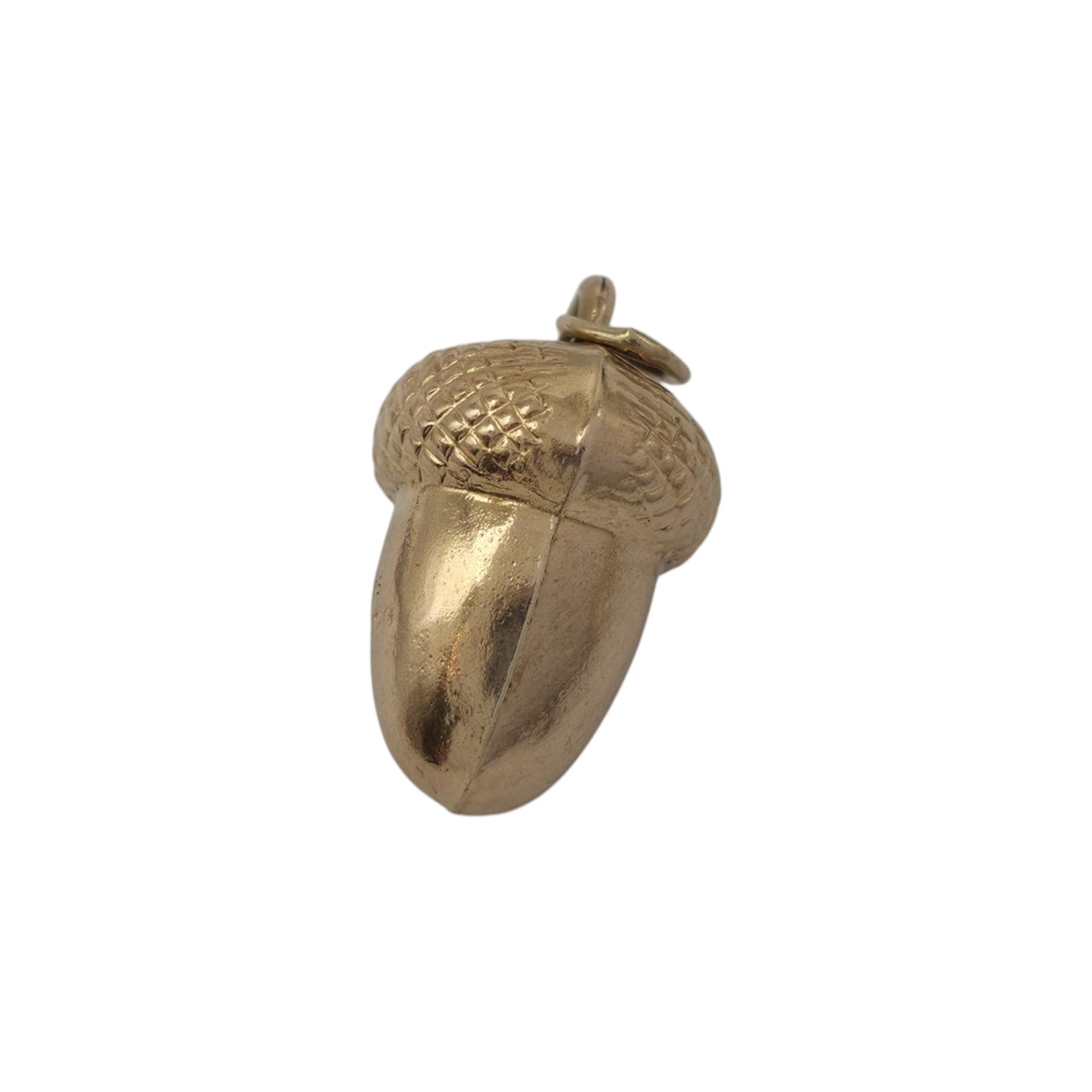 9ct 375 Yellow Gold Acorn Charm 1979 L 1.3 cm 0.7 g.