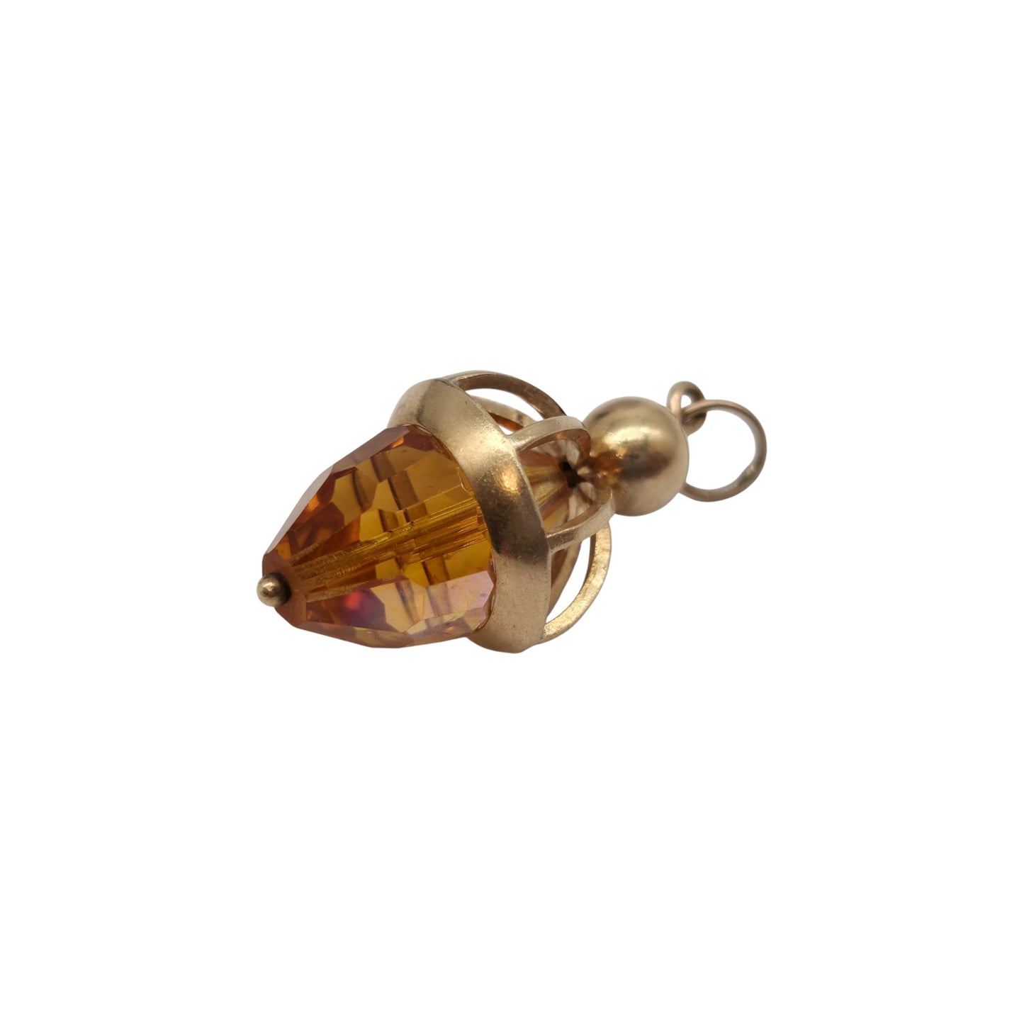 9ct 375 Yellow Gold Acorn Charm 1971 L 2.6 cm 4.9 g.
