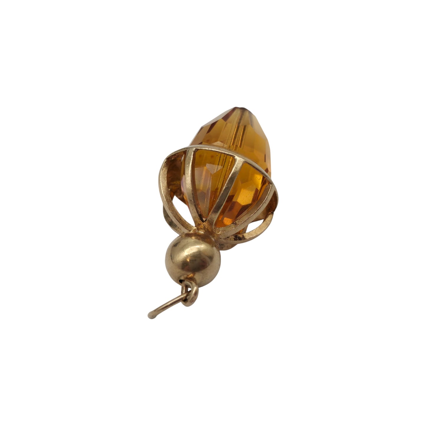 9ct 375 Yellow Gold Acorn Charm 1971 L 2.6 cm 4.9 g.