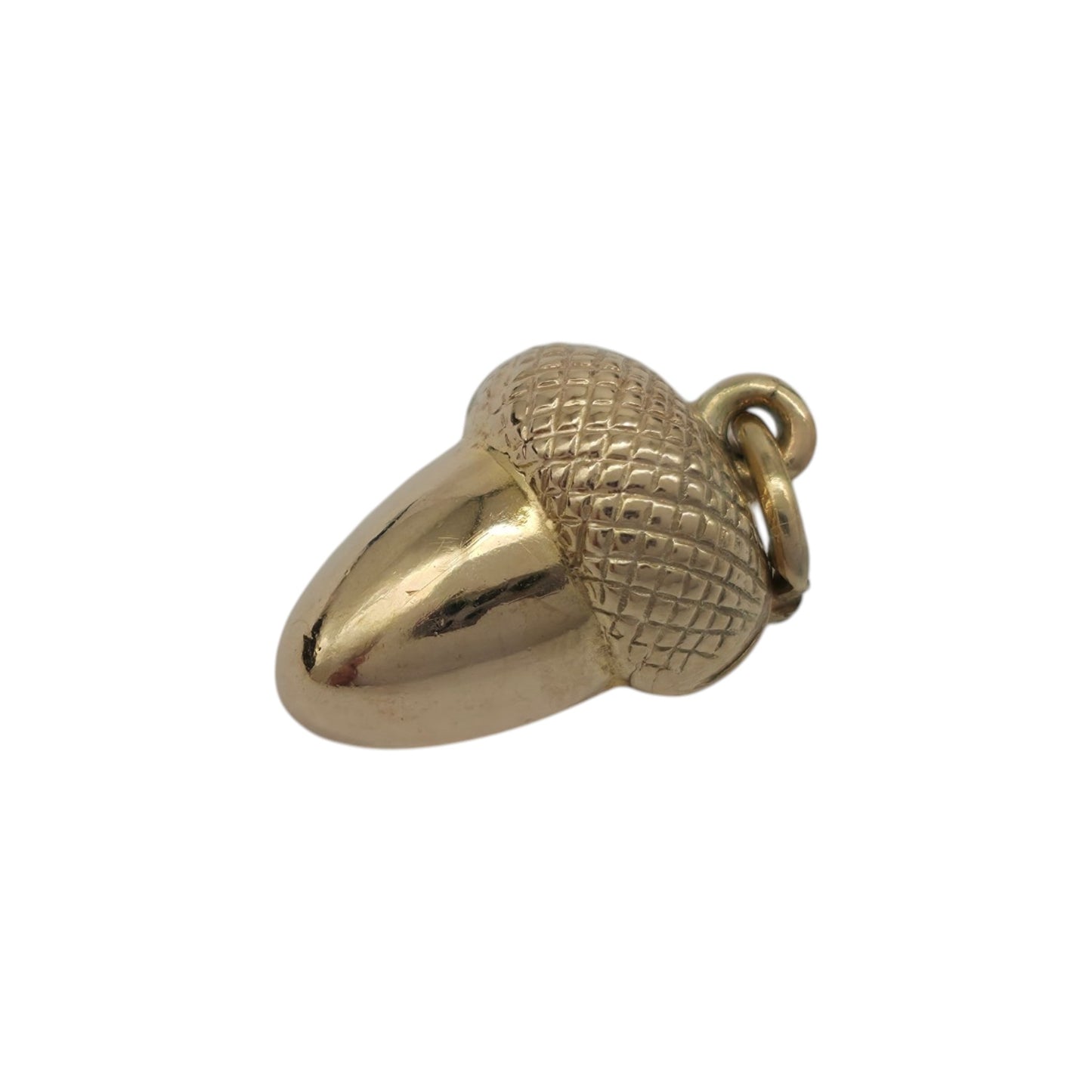 9ct 375 Yellow Gold Acorn Charm 1978 L 1.3 cm 1.0 g.