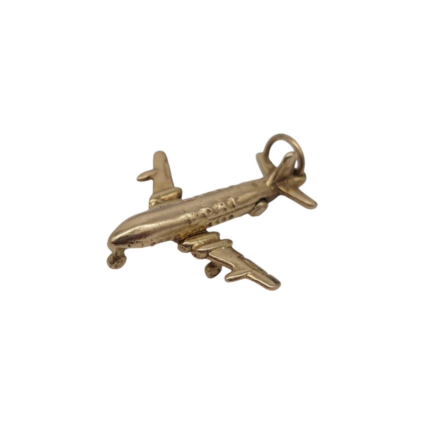 9ct 375 Yellow Gold Comet IV Aeroplane Opening Charm 1963 L 2.3 cm 2.5 g.