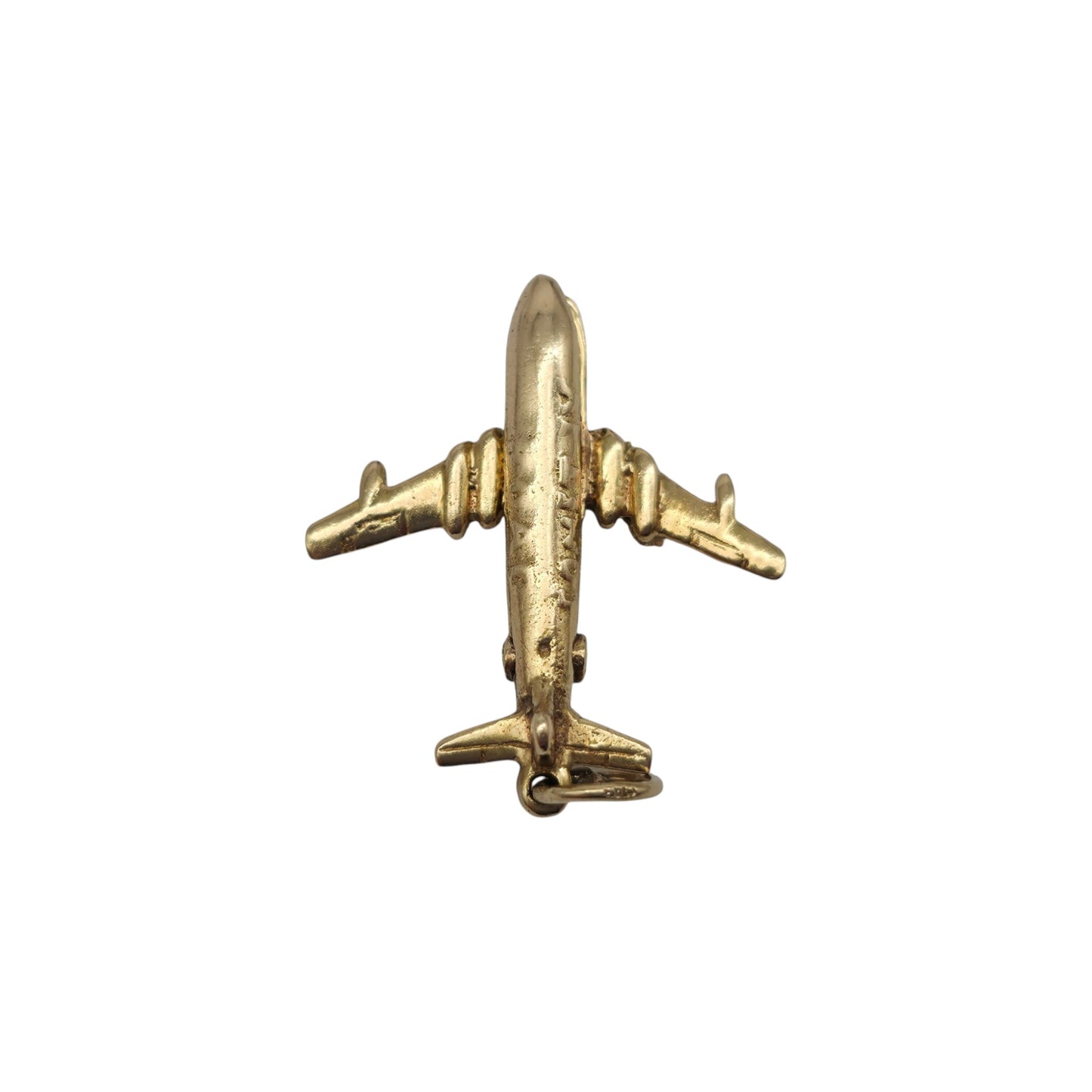 9ct 375 Yellow Gold Comet IV Aeroplane Opening Charm 1963 L 2.3 cm 2.5 g.