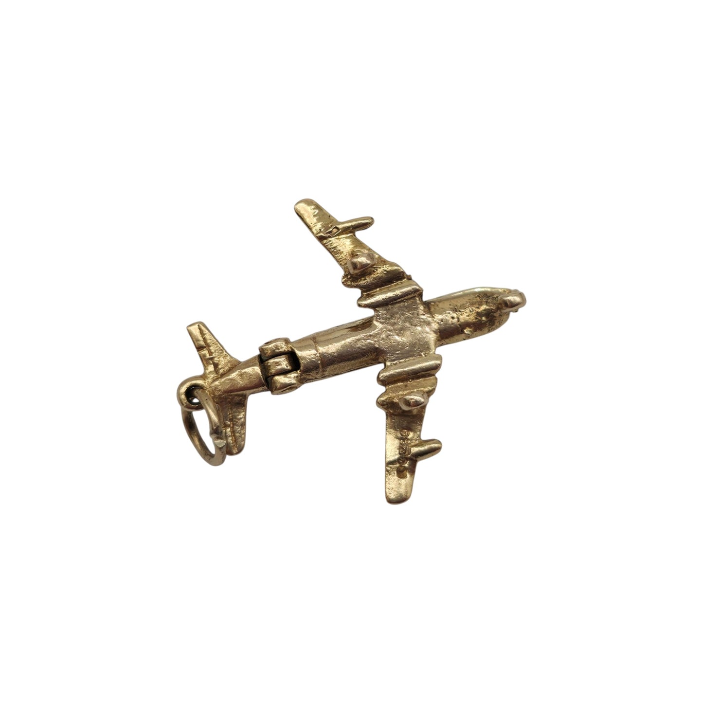 9ct 375 Yellow Gold Comet IV Aeroplane Opening Charm 1963 L 2.3 cm 2.5 g.