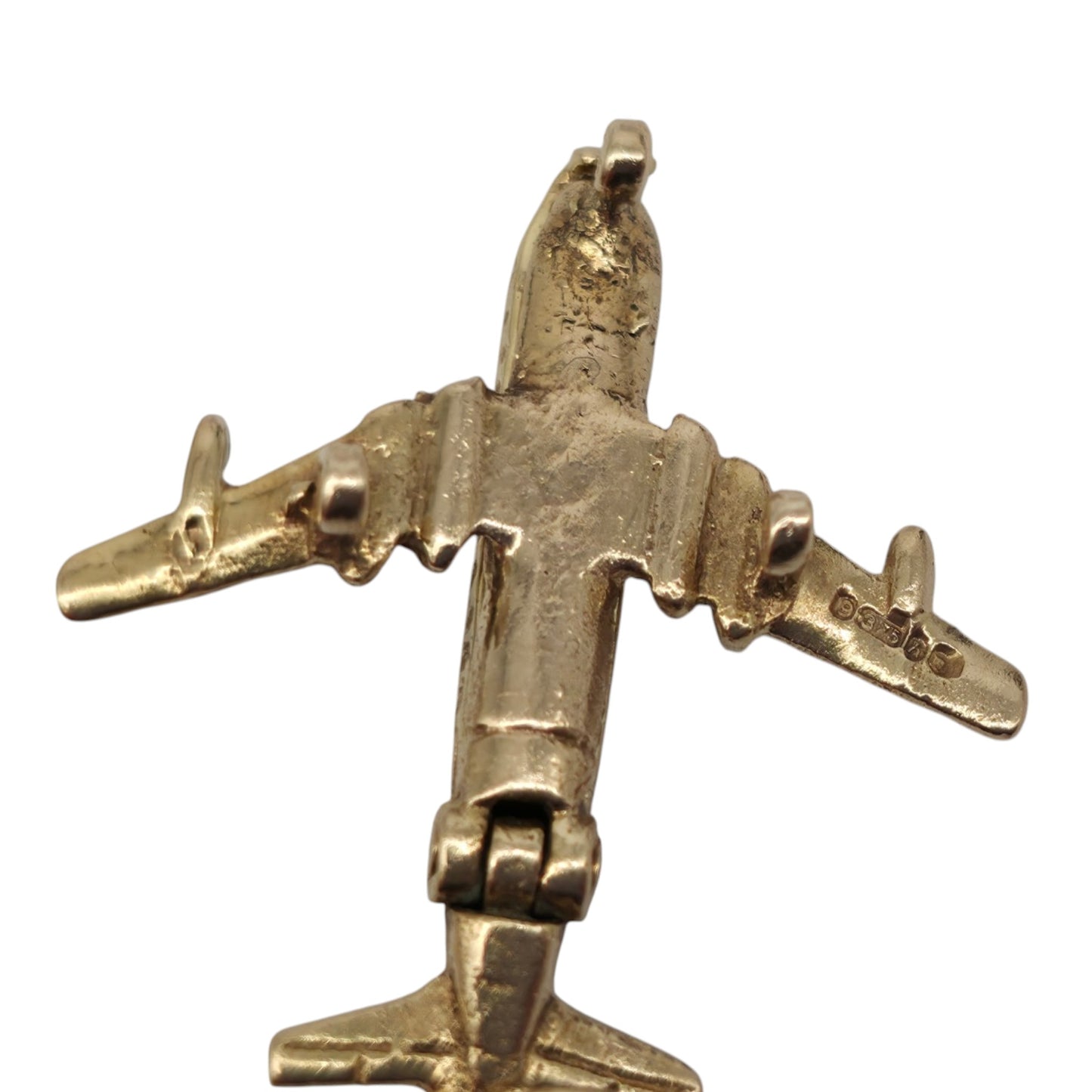 9ct 375 Yellow Gold Comet IV Aeroplane Opening Charm 1963 L 2.3 cm 2.5 g.