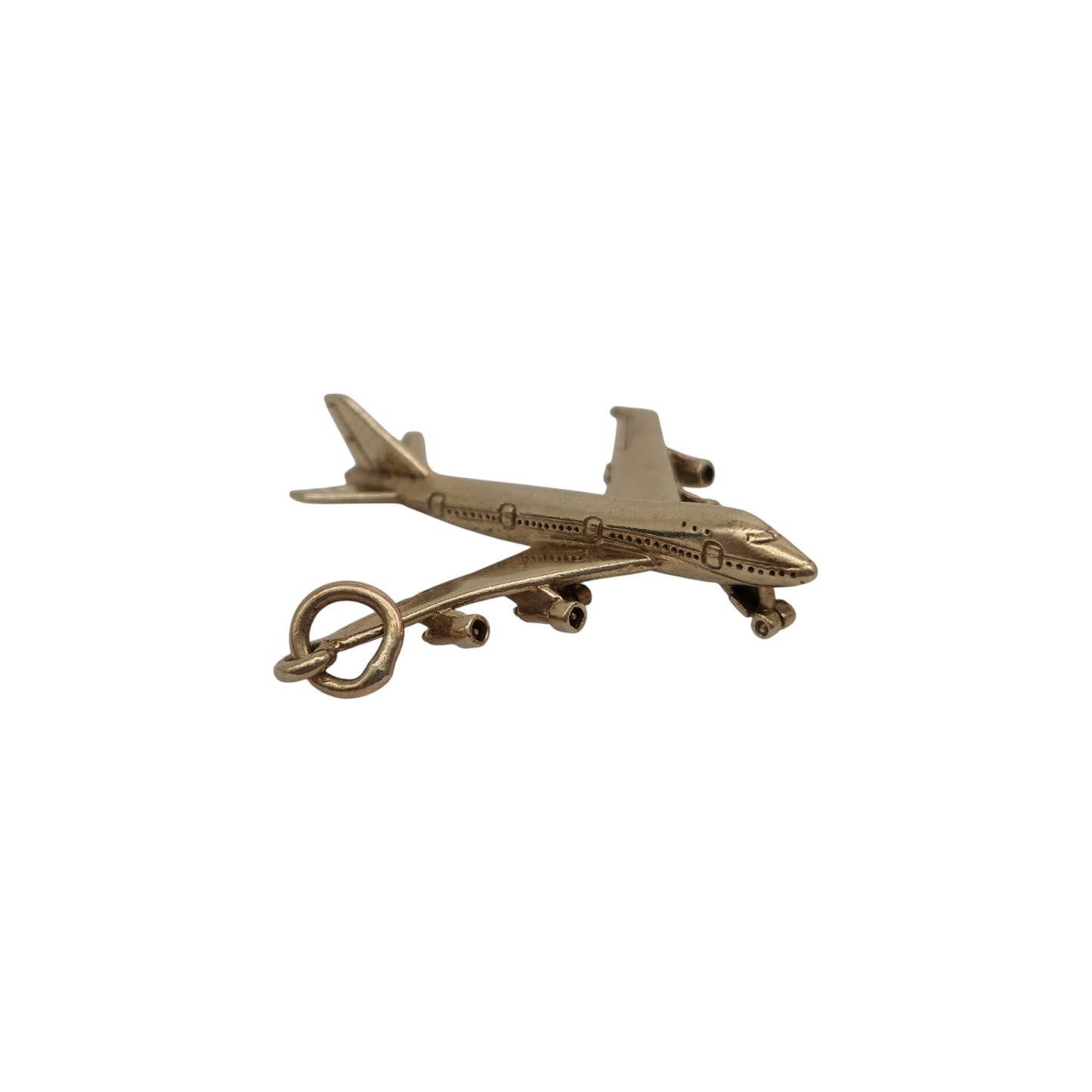 9ct 375 Yellow Gold Aeroplane Charm 1969 L 2.6 cm 2.5 g.