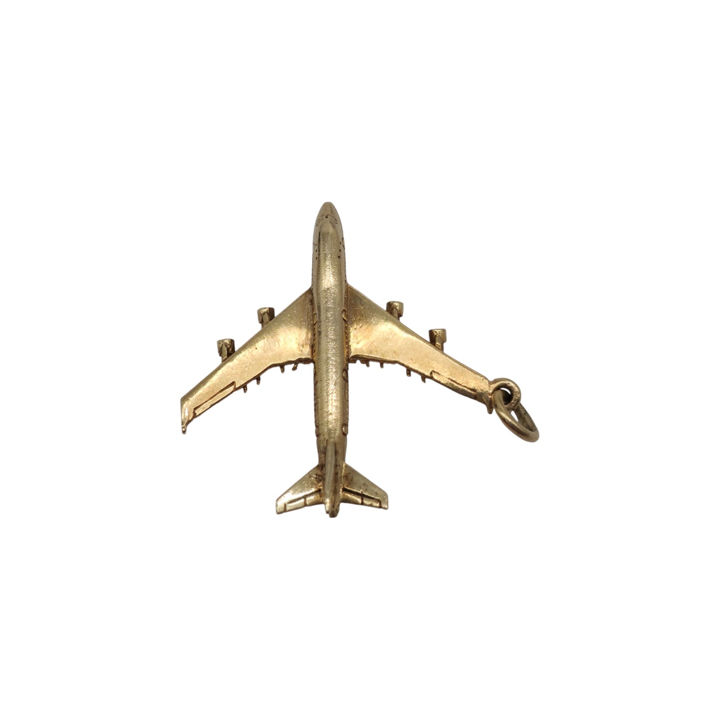 9ct 375 Yellow Gold Aeroplane Charm 1969 L 2.6 cm 2.5 g.