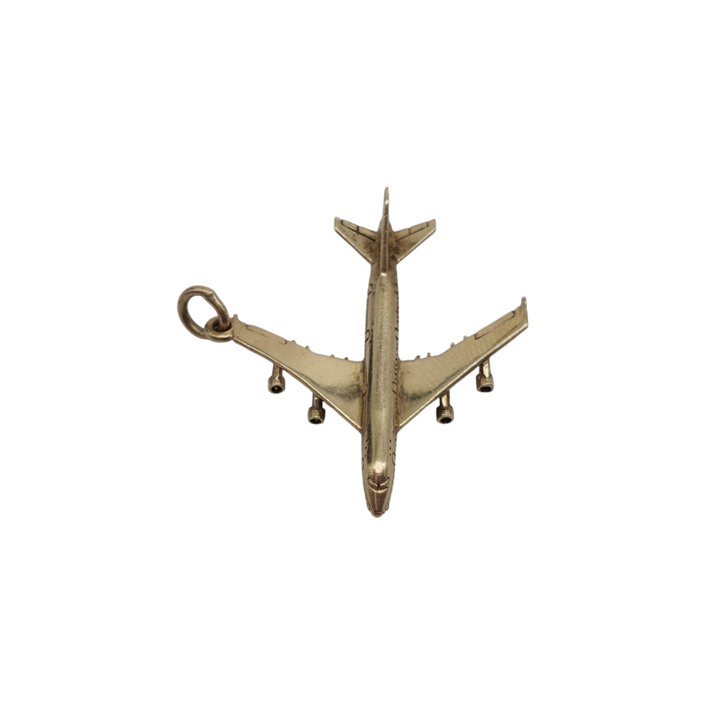 9ct 375 Yellow Gold Aeroplane Charm 1969 L 2.6 cm 2.5 g.