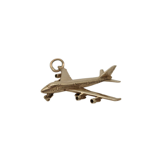 9ct 375 Yellow Gold Aeroplane Charm 1969 L 2.6 cm 2.5 g.