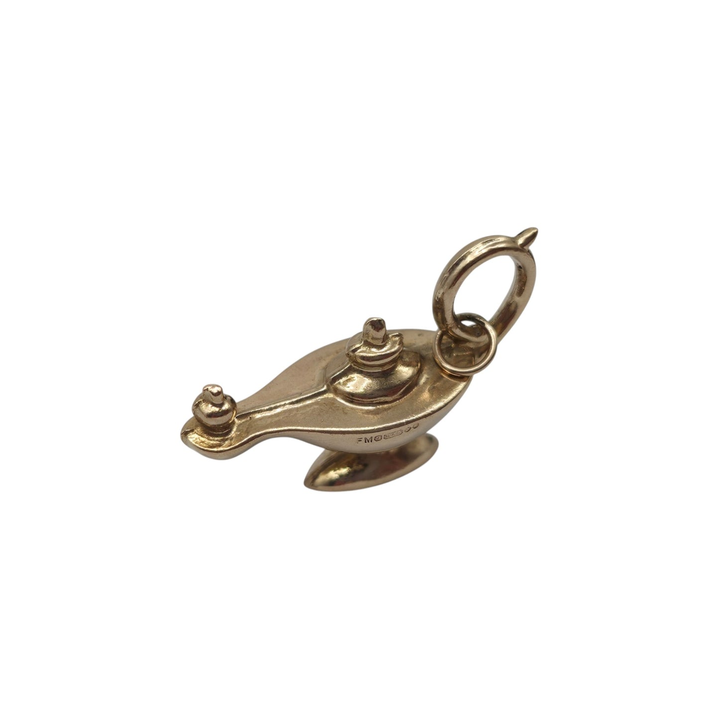 9ct 375 Yellow Gold Aladdin's Genie Lamp 1972 L 2.6 cm 1.9 g.