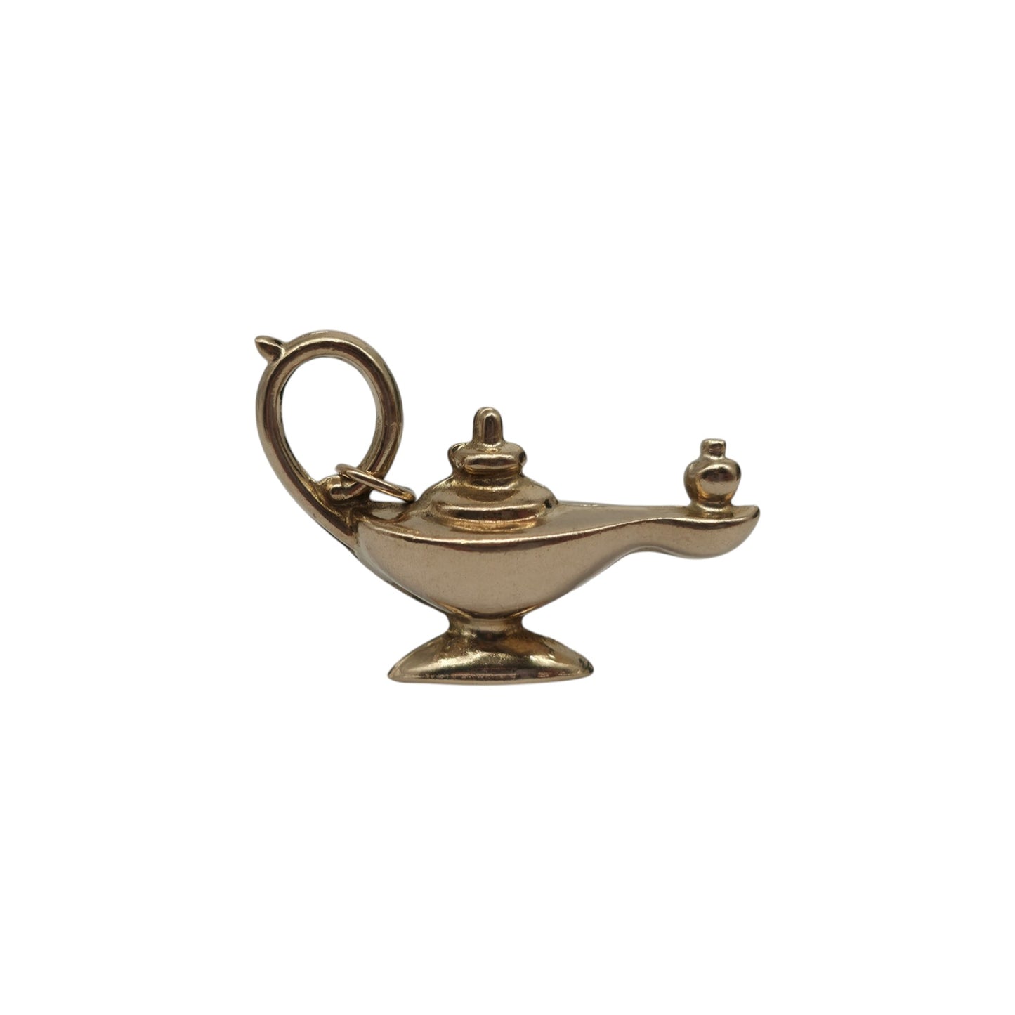 9ct 375 Yellow Gold Aladdin's Genie Lamp 1972 L 2.6 cm 1.9 g.