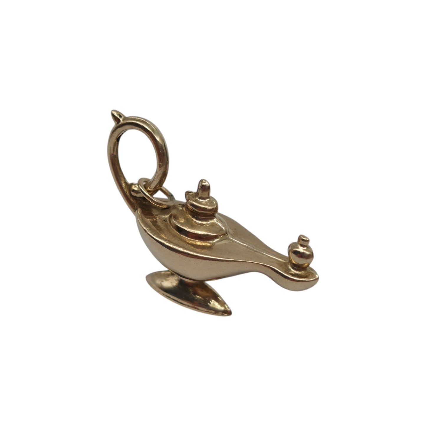 9ct 375 Yellow Gold Aladdin's Genie Lamp 1972 L 2.6 cm 1.9 g.