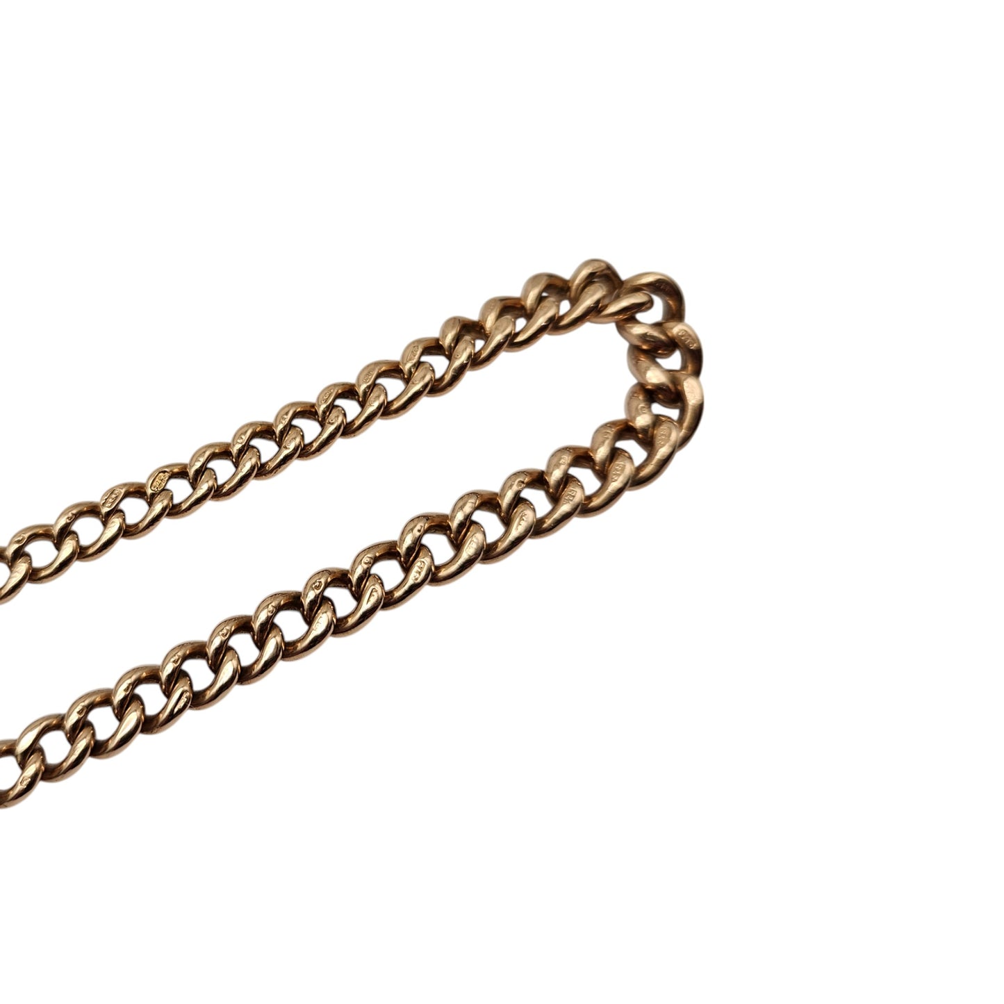 Antique 9ct 375 Rose Gold Albert Chain c.1920 L 44.3 cm 36.5 g.