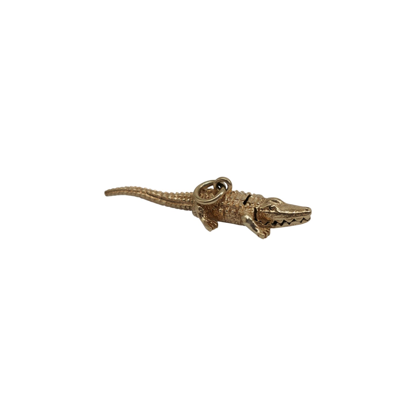 9ct 375 Yellow Gold Articulated Alligator Charm 1962 L 3.1 cm 2.7 g.