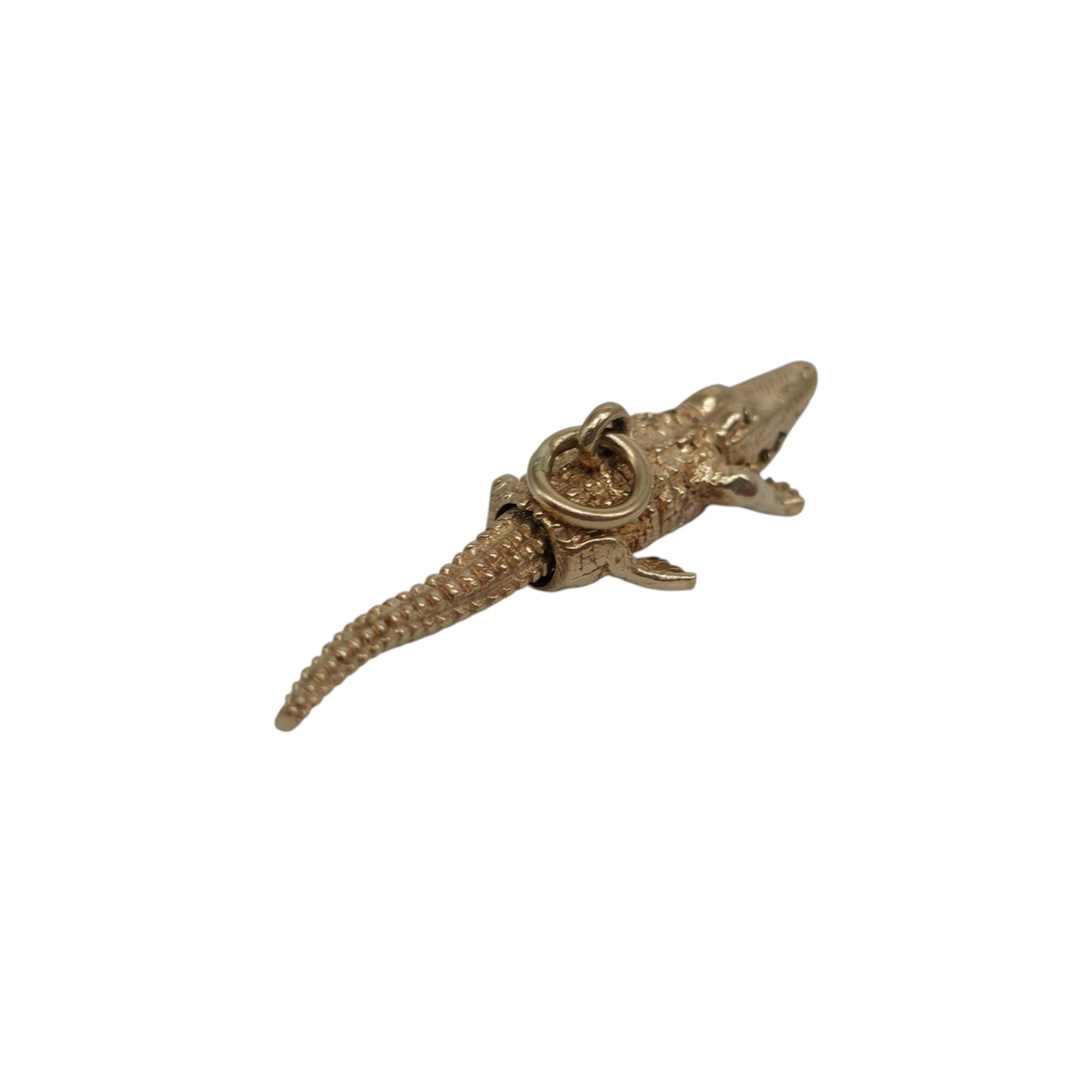 9ct 375 Yellow Gold Articulated Alligator Charm 1962 L 3.1 cm 2.7 g.
