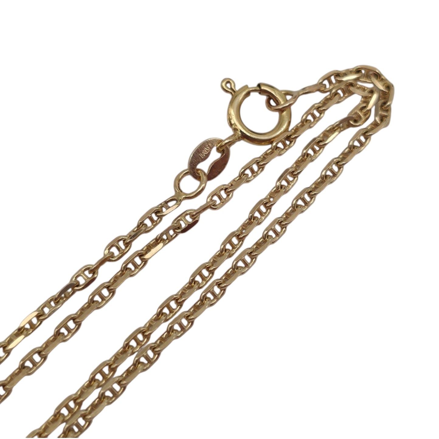 9ct 375 Yellow Gold Anchor Mariner Chain 1982 L 45.3 cm 3.0 g.