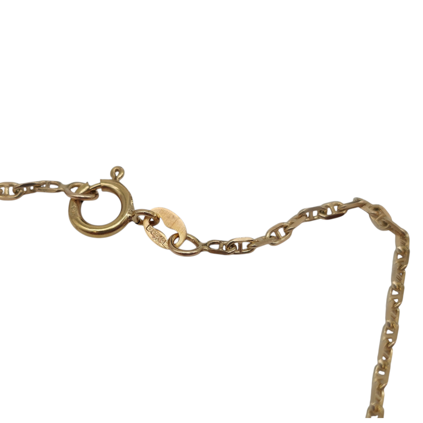9ct 375 Yellow Gold Anchor Mariner Chain 1982 L 45.3 cm 3.0 g.