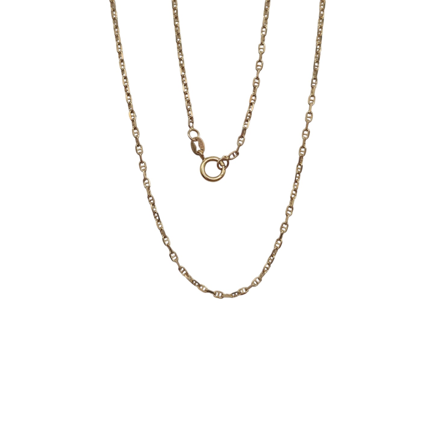 9ct 375 Yellow Gold Anchor Mariner Chain 1982 L 45.3 cm 3.0 g.